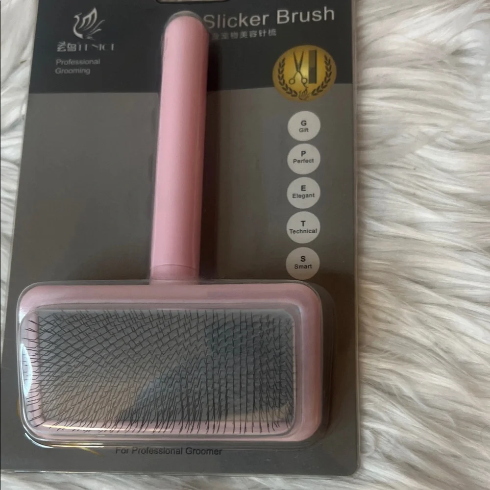 Pink Slicker Brush for Grooming